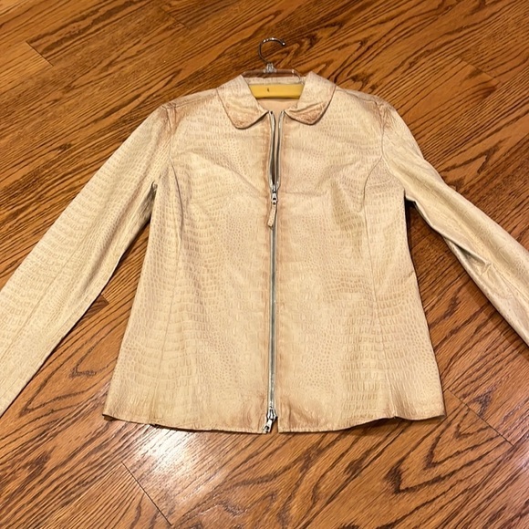 Woman’s Tan Snakeskin Print Jacket Size 42 - Picture 1 of 5